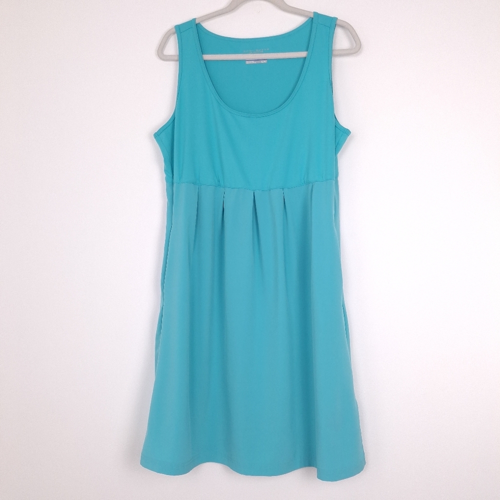 Columbia Omni Shade Sun Protection Marakesh Maven dress pockets pleated blue